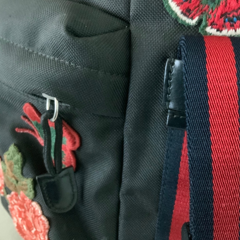 GUCCI L'Aveugle Par Amour Embroidered Canvas Backpack Black AUTHENTIC + Dustbag - Picture 14 of 16